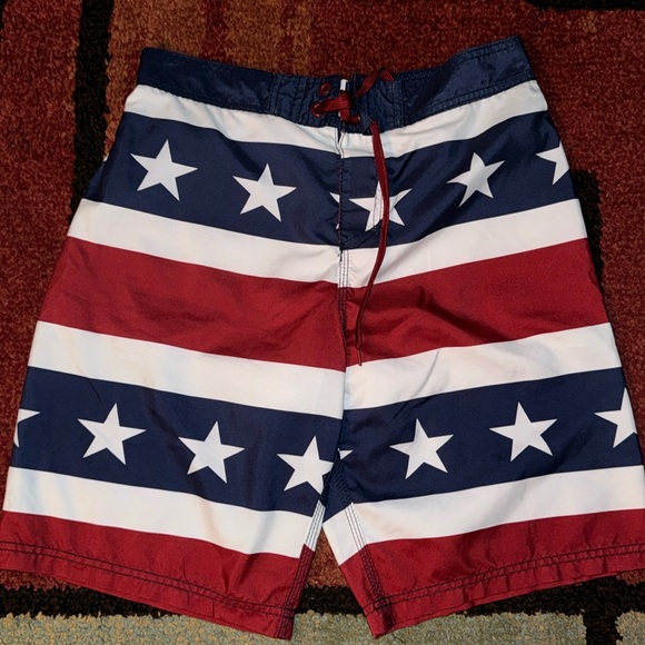 Mens Bioworld swim trunks America Red White‎ Blue - Picture 1 of 10